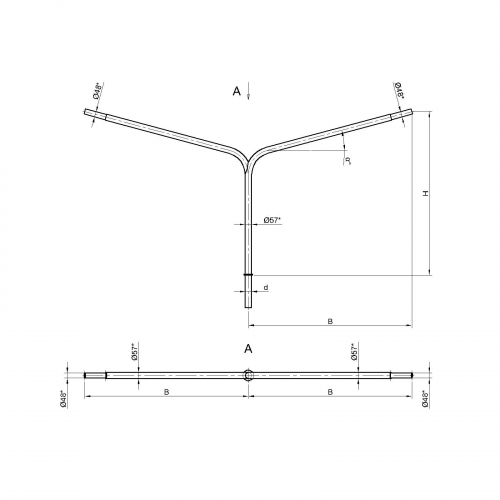 Консольный кронштейн двухрожковый К3-1,3-2,0-1-1