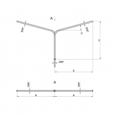 Консольный кронштейн двухрожковый К4-1,0-1,0-1-1